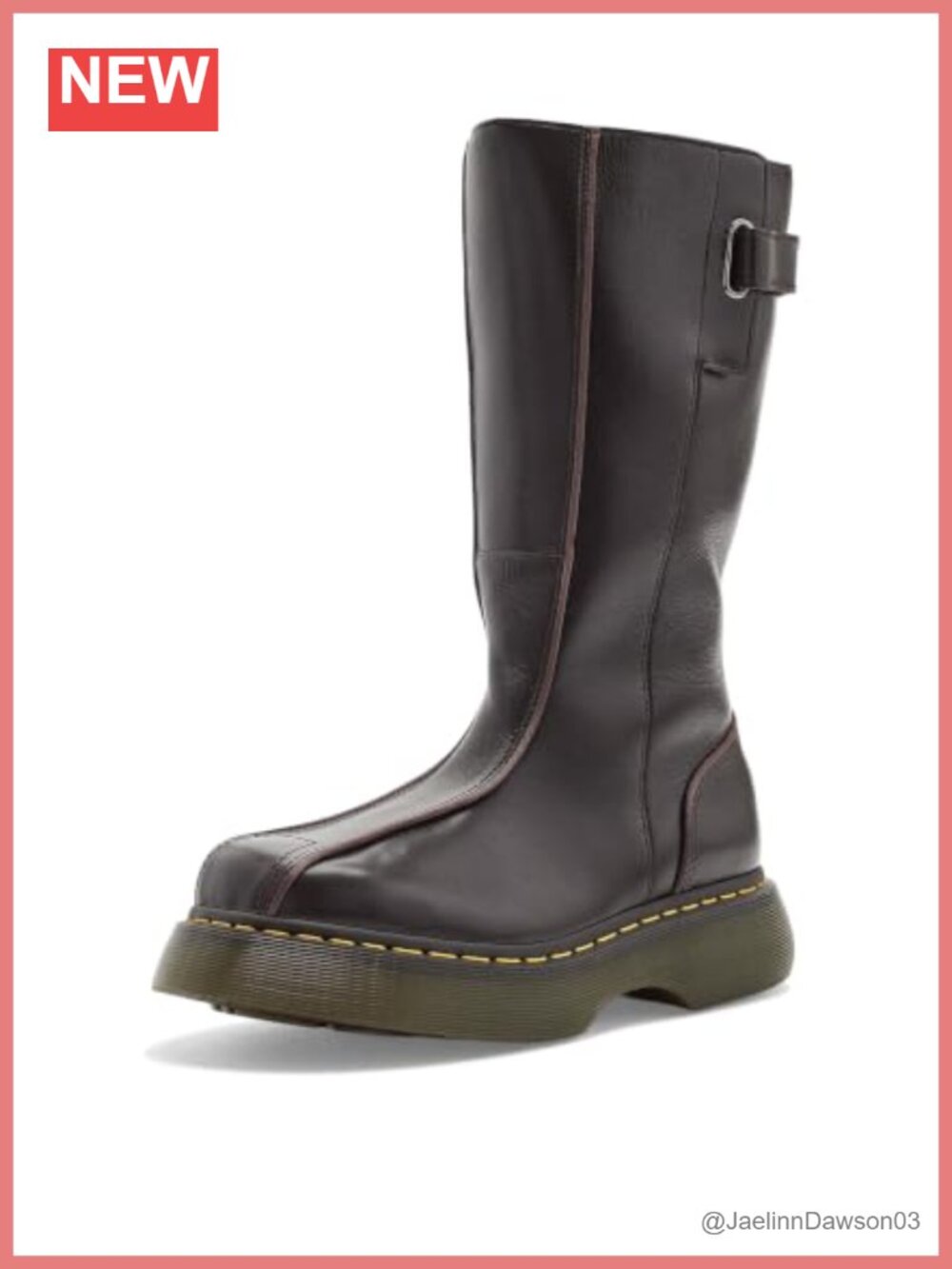 Knee-High Leather Equestrian Boots w/ Zip Closure & Platform Heel